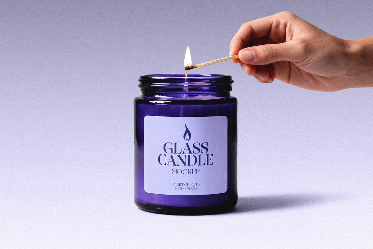 Glass Candle Mockup with Match, a Household Mockup by Design Squad (Photo 2 of 4)