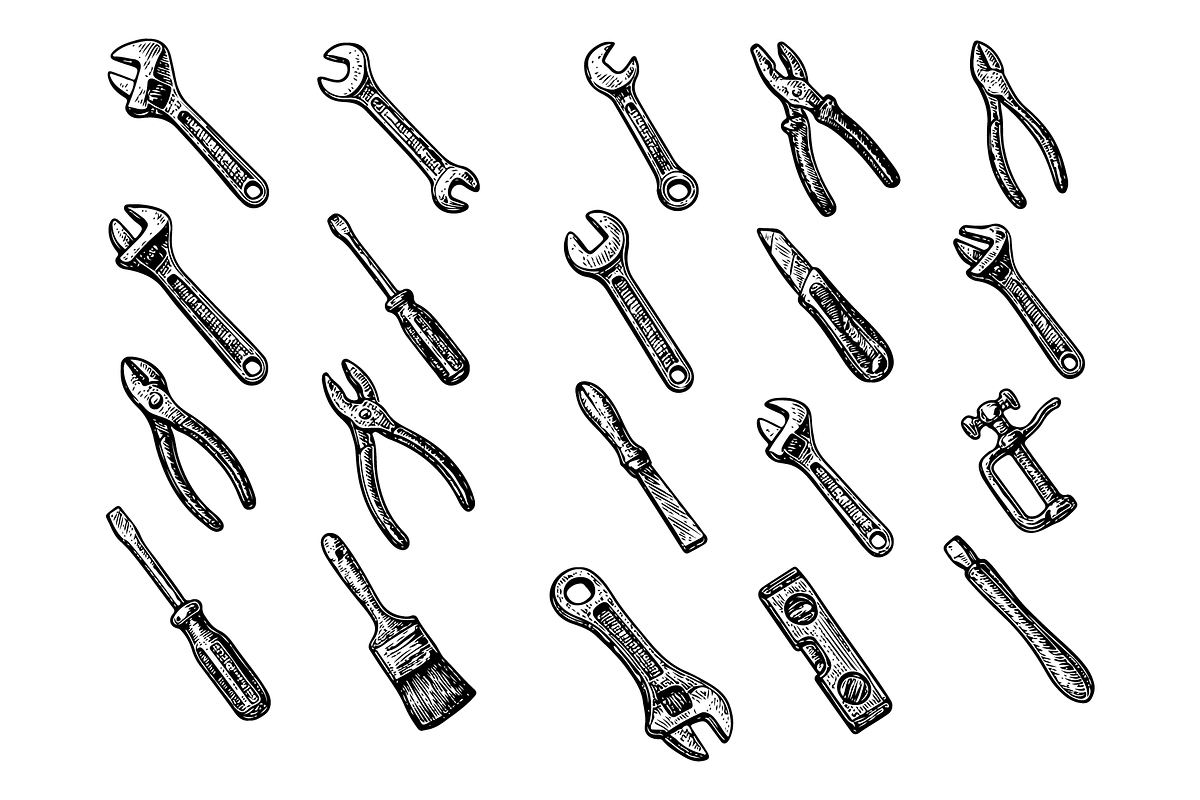 Hand Tool  Illustrations, an Object Graphic by nikagraphic