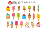 Ice cream set many flavors, a Food Illustration by kaisorn (Thumbnail 1 of 3)
