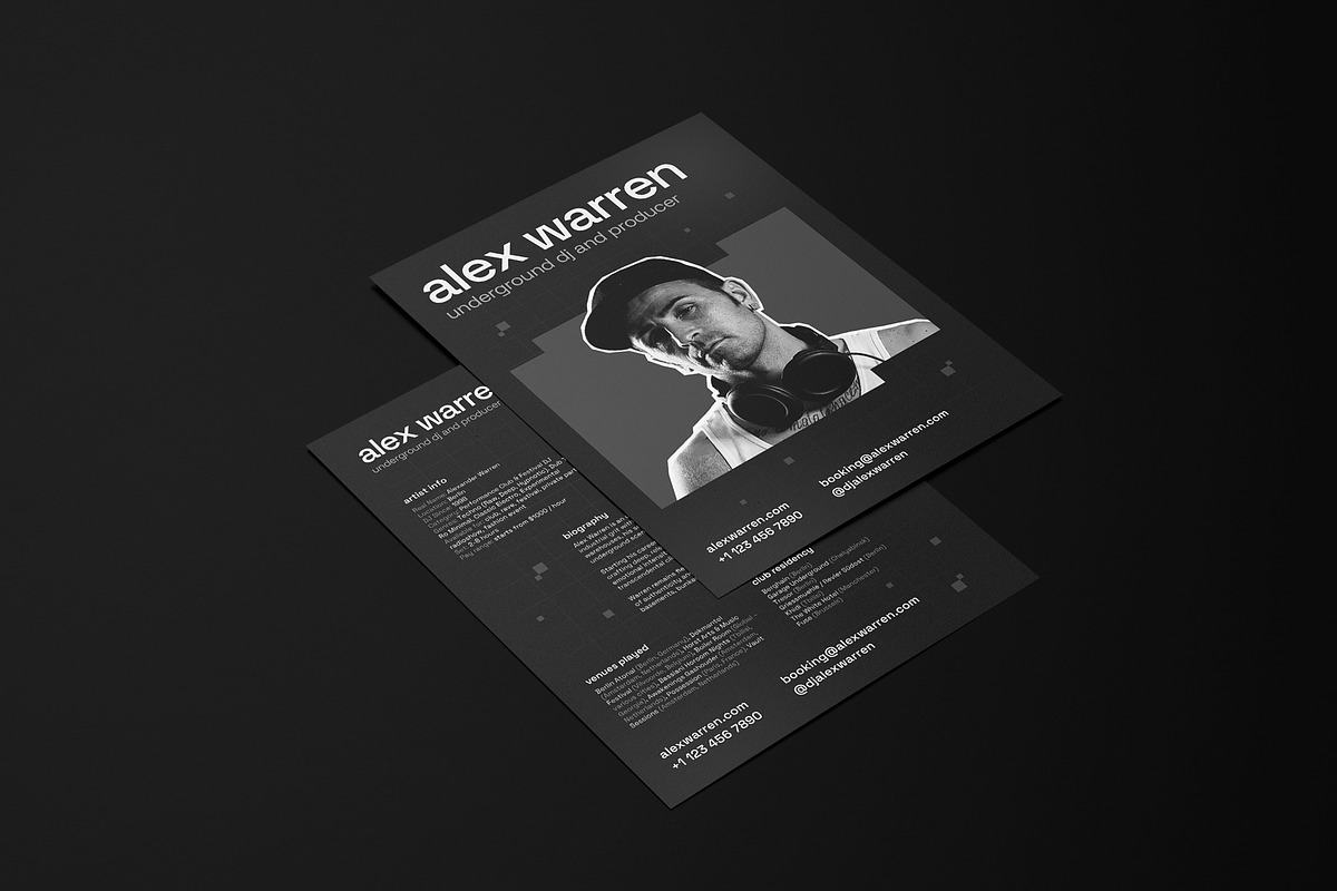 Dark DJ Press Kit / EPK Template, a Resume Template by vinyljunkie (Photo 6 of 8)