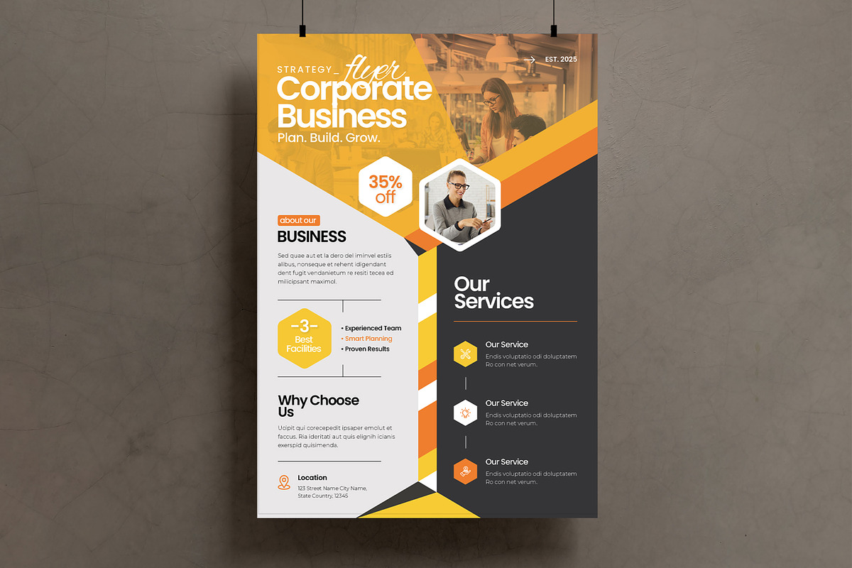 Corporate Business Flyer Template, a Flyer Template by MightyDesign (Photo 1 of 8)