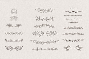 Set Of Hand Drawn Greenery