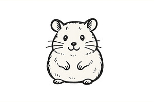 Cute cartoon hamster sitting on a, an Animal Illustration by ZinetroN