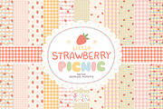 Little Strawberry Picnic Patterns, a Graphic by Svitlana Kharchuk (Thumbnail 1 of 13)