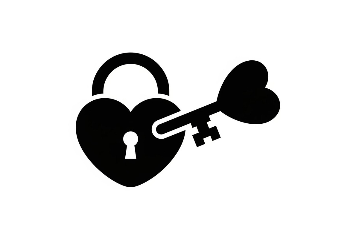 Heart Lock and Key Silhouette Icons, an Illustration by Designer_Momina (Photo 36 of 51)