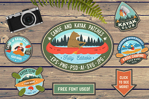 Canoe and Kayak Patches, an Illustration by sivVector
