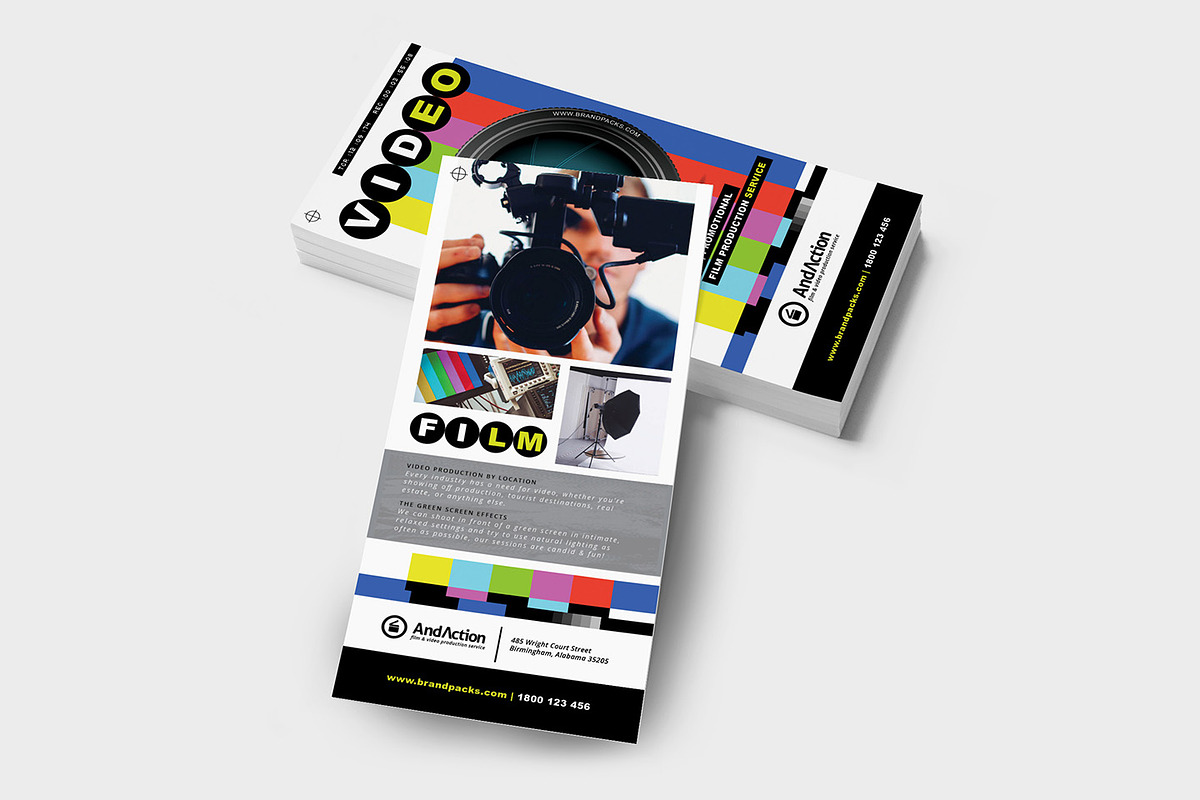 Videographer Rack Card Template, a Card Template by BrandPacks