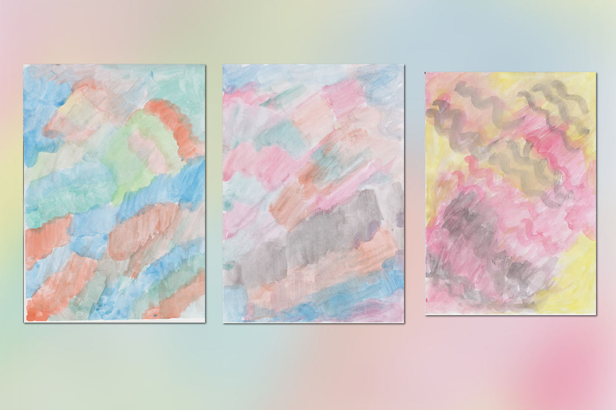 12 Hand Painted Watercolour Papers preview 5