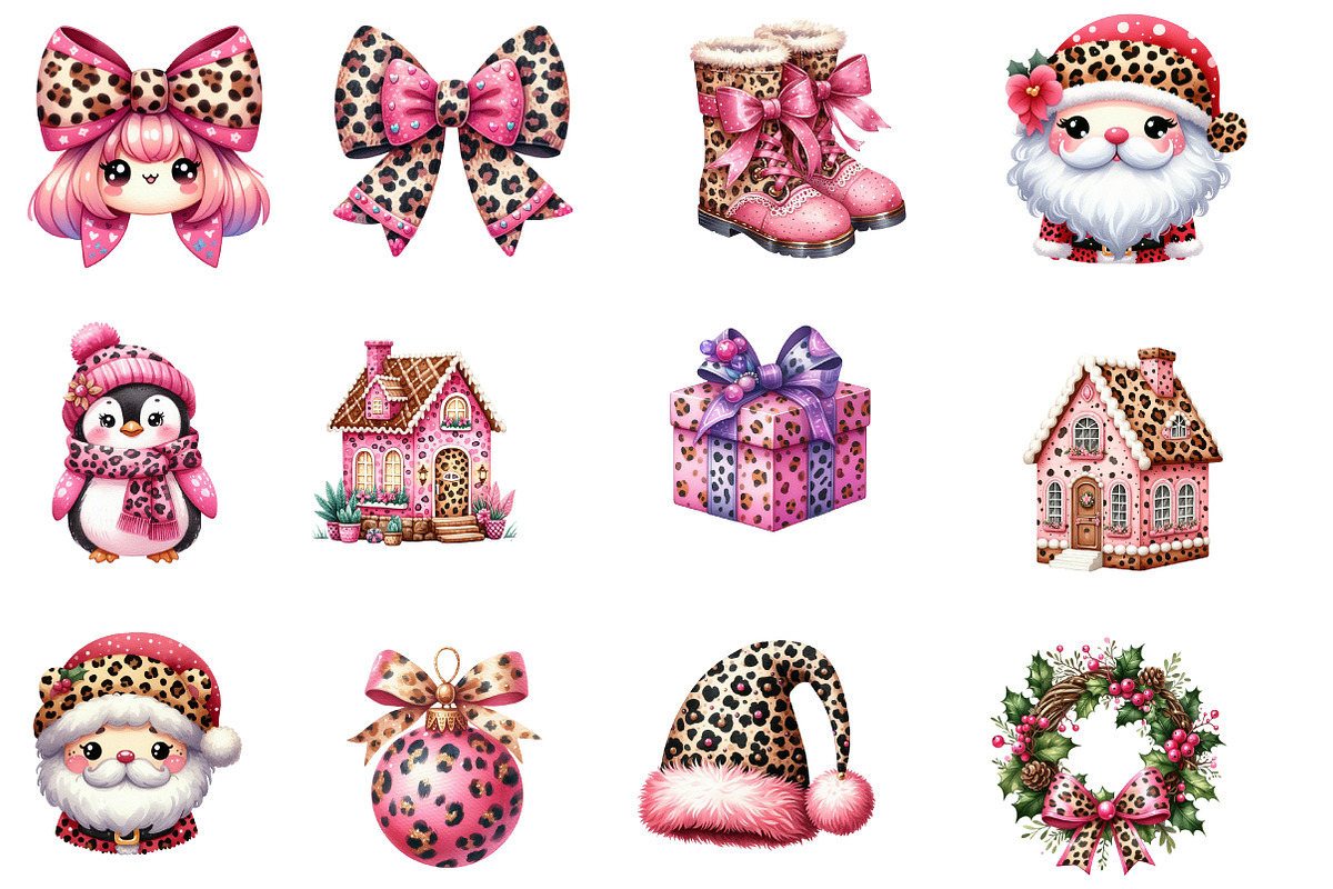 Kawaii Coquette Christmas Clipart, an Illustration by Designworld (Photo 4 of 6)
