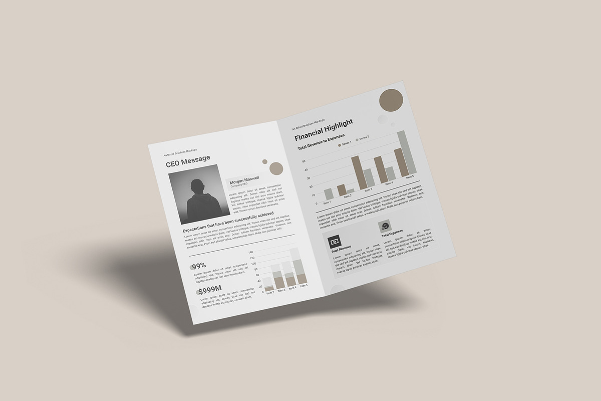 A4 Bifold Brochure Mockups, a Brochure Template by Graphic Aesthetic (Photo 5 of 21)