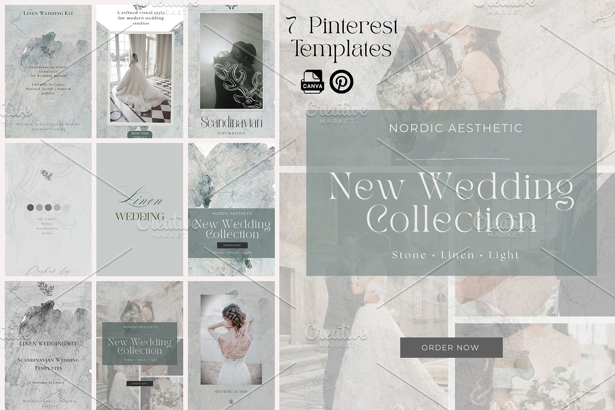 Linen Wedding Canva Templates Bundle, a Templates & Theme by Alisa Mikibith Art (Photo 4 of 7)