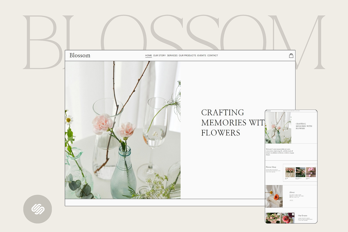 Blossom Squarespace 7.1 Template, a Squarespace Template by Beliveart (Photo 1 of 5)