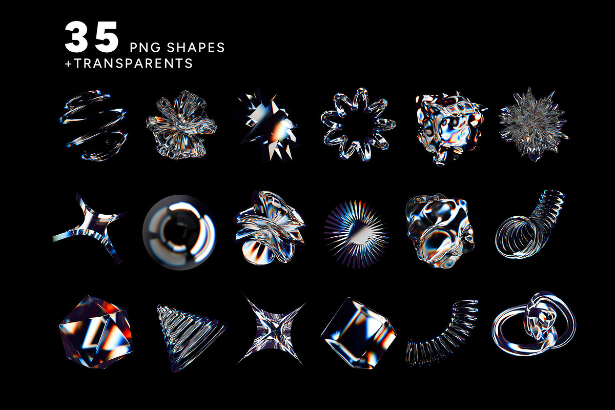 3D Glass| PNG Shape + Transparents, an Object Graphic by Imagine Storm (Photo 2 of 8)