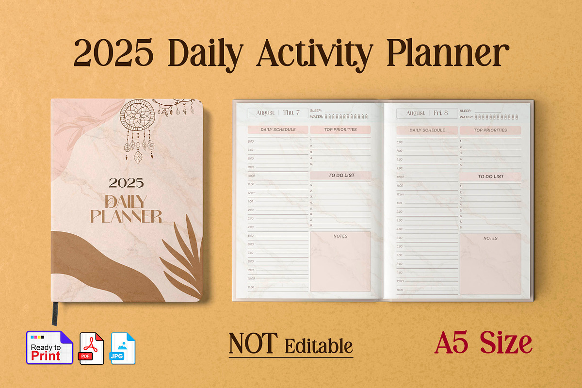 2025 Daily Activity Planner Agenda, a Stationery Template by Graphic Template (Photo 1 of 2)