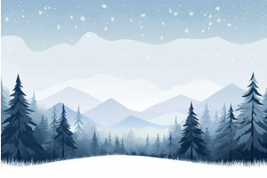 Serene Winter Landscape With Snowy