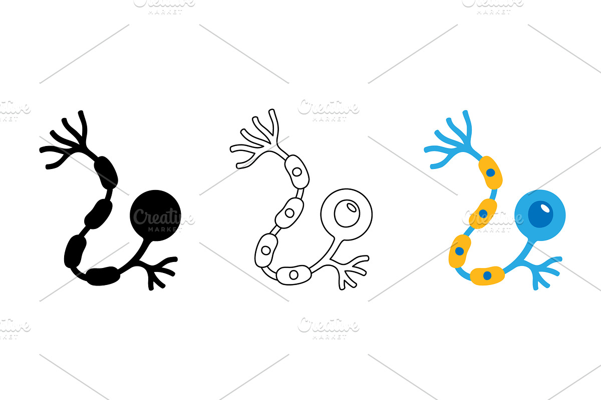 Three neurons illustration, an Illustration by GraphiShop
