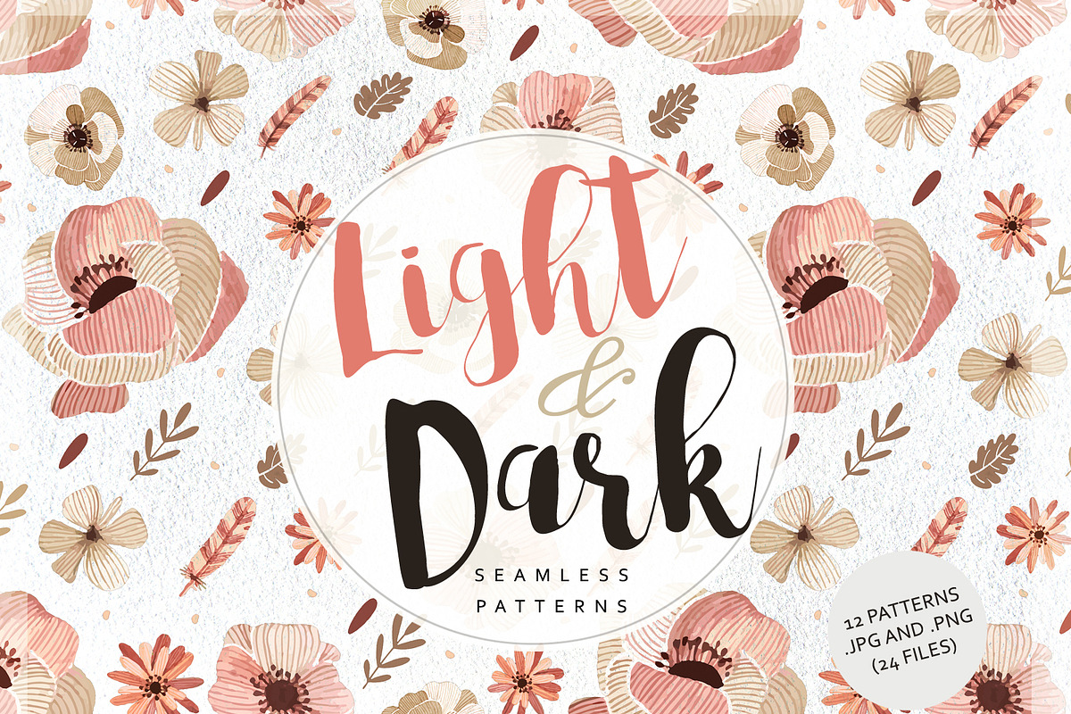 Light&Dark Botanical Patterns, a Pattern Graphic by Auberjean (Photo 4 of 5)