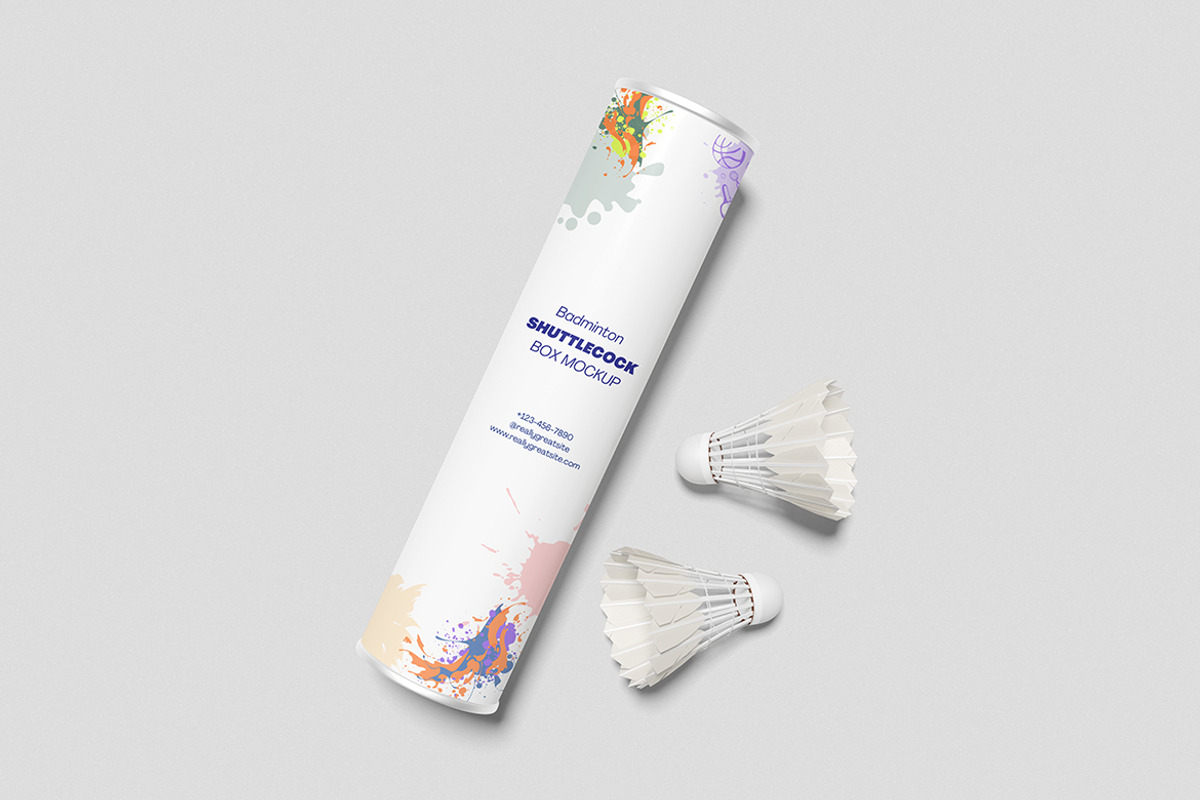 Badminton Shuttlecock Box Mockup, an Advertising Mockup by swsi-studio (Photo 3 of 6)