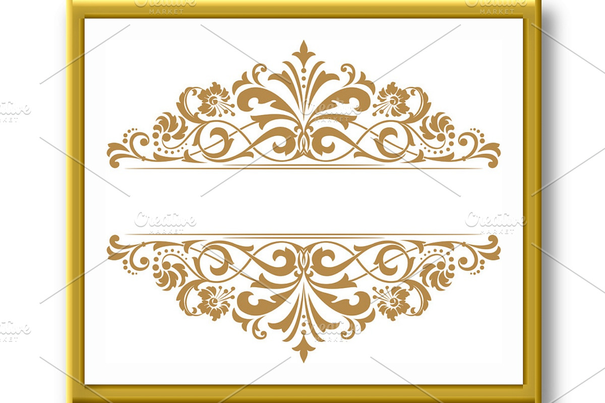 Vintage gold frame on a white, a Decorative Illustration by RODINA (Photo 2 of 3)