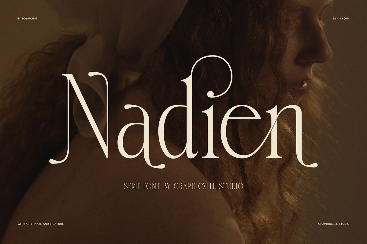 Nadien Elegant Serif Font, a Serif Font by Graphicxell (Photo 1 of 8)
