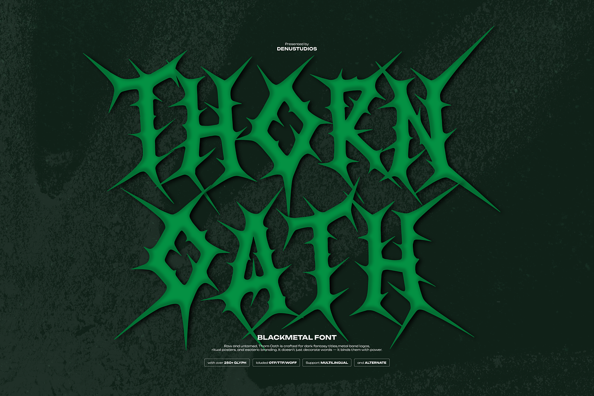 Thorn Oath | Black Metal Font, a Blackletter Font by Denustudios (Photo 1 of 12)