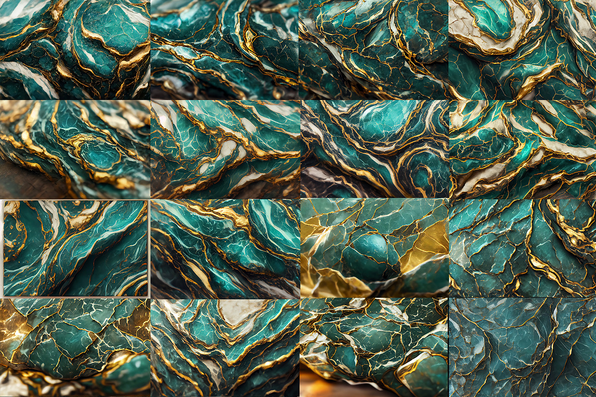 Cracked Teal & Gold Marble Textures, a Texture Graphic by Layerform (Photo 4 of 4)