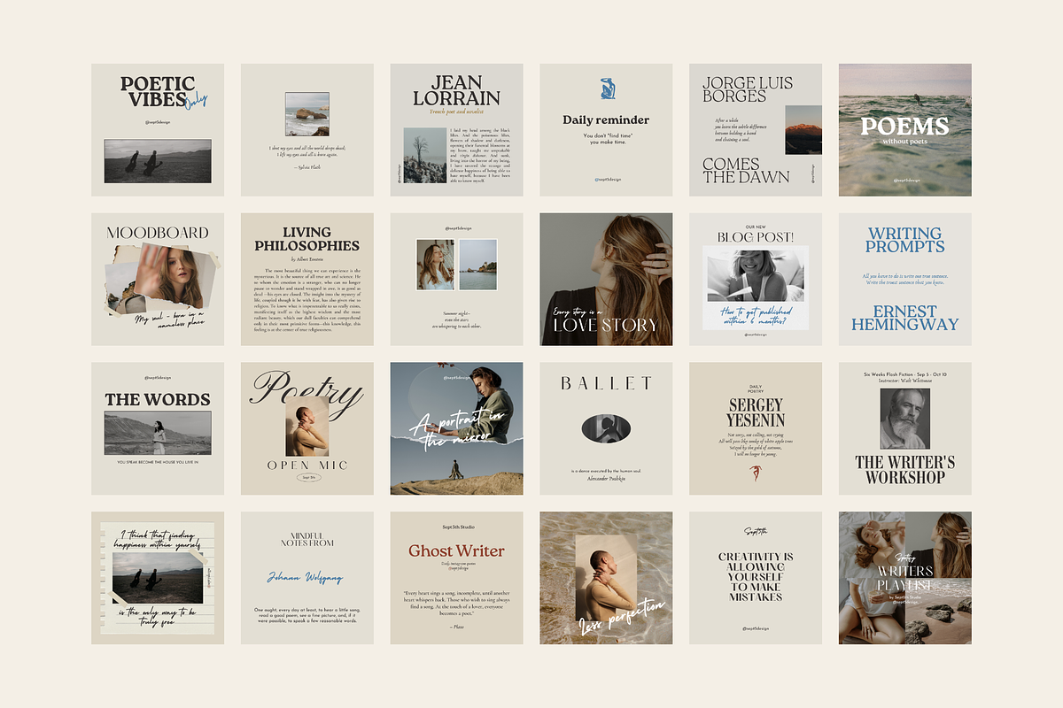 Writers Social Media Vol.5 for CANVA, a Social Media Template by September 5th (Photo 14 of 24)