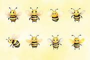 Watercolour Honey Bee Clipart, a Decorative Illustration by Coralcreations (Thumbnail 2 of 6)