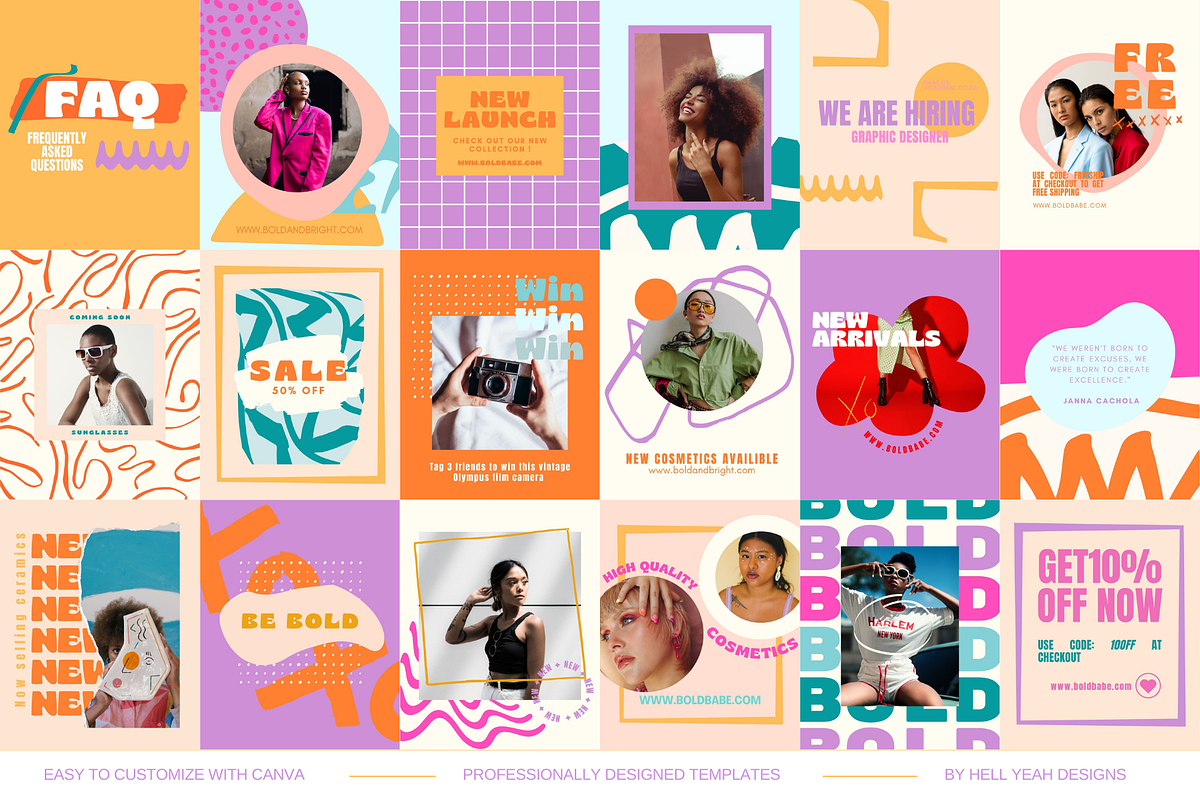 Bold Instagram Post Templates, a Social Media Template by Hell Yeah Designs (Photo 5 of 9)