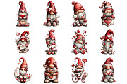 Whimsical Valentine Gnome Clipart, an Illustration by Design Market (Thumbnail 2 of 3)