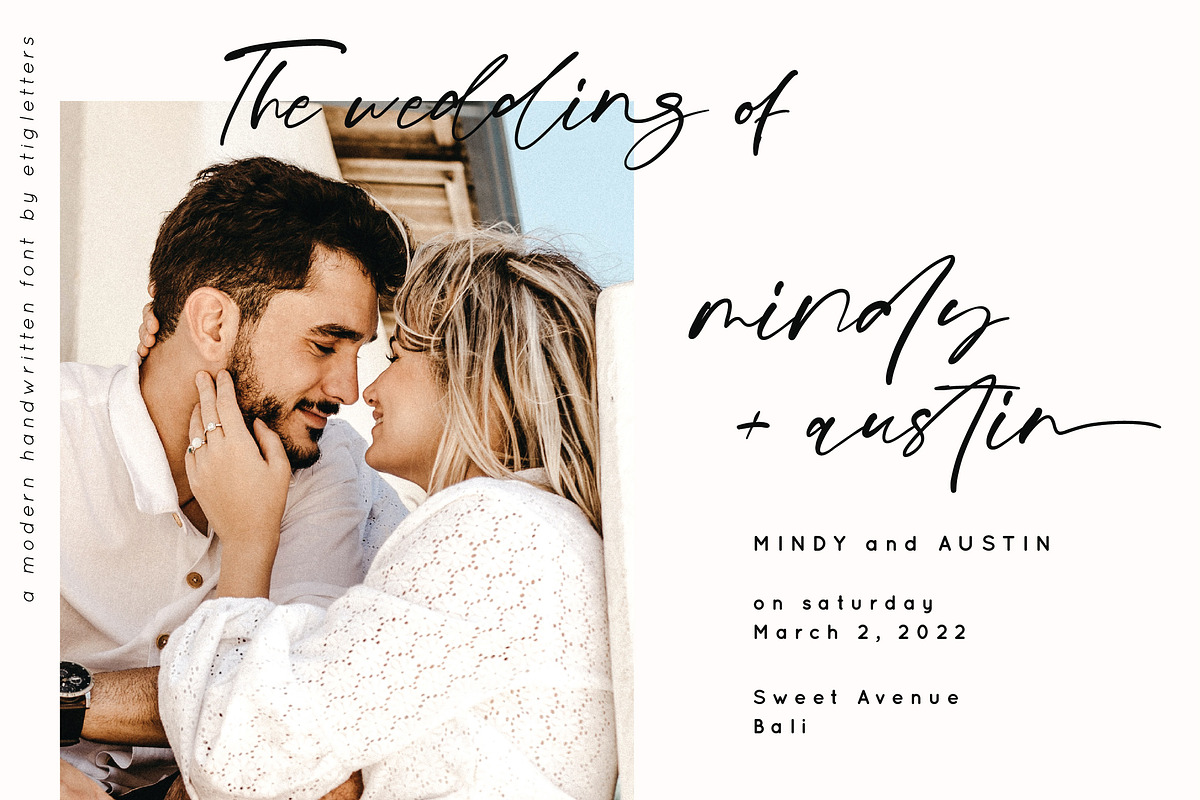 Sandal Paradise Signature, a Script Font by etigletters (Photo 2 of 9)
