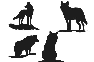 Wolf Silhouettes Set 1 Procreate