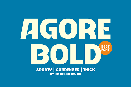 Agore Bold - Sporty Font, a Sans Serif Font by QR Design Studio