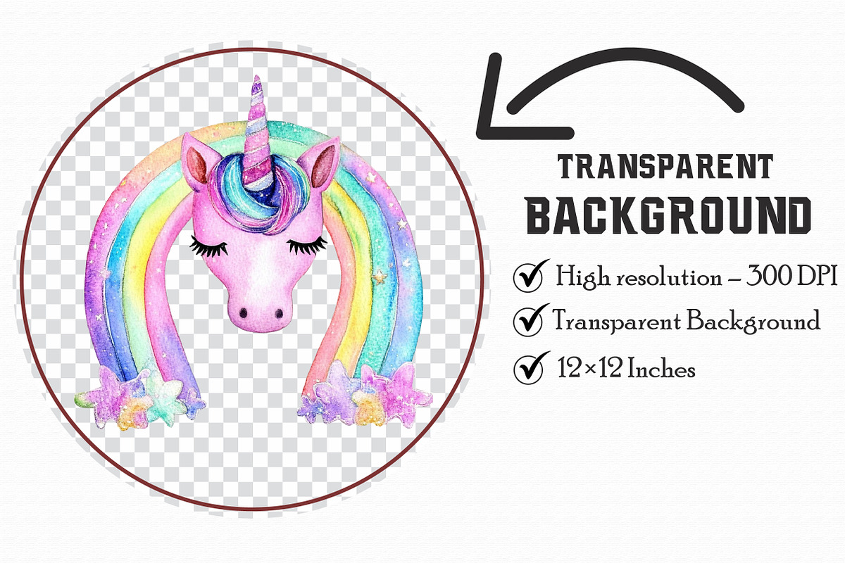 Watercolor Unicorn Birthday Clipart, an Illustration by Libby Wishes (Photo 2 of 6)
