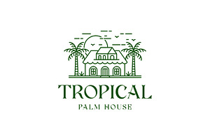 Tropical Palm House Island Logo, a Branding & Logo Template by Buqancreative