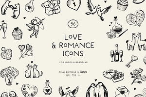 LOVE & ROMANCE lineart illustrations, a Seasonal Illustration by Crocus Paperi