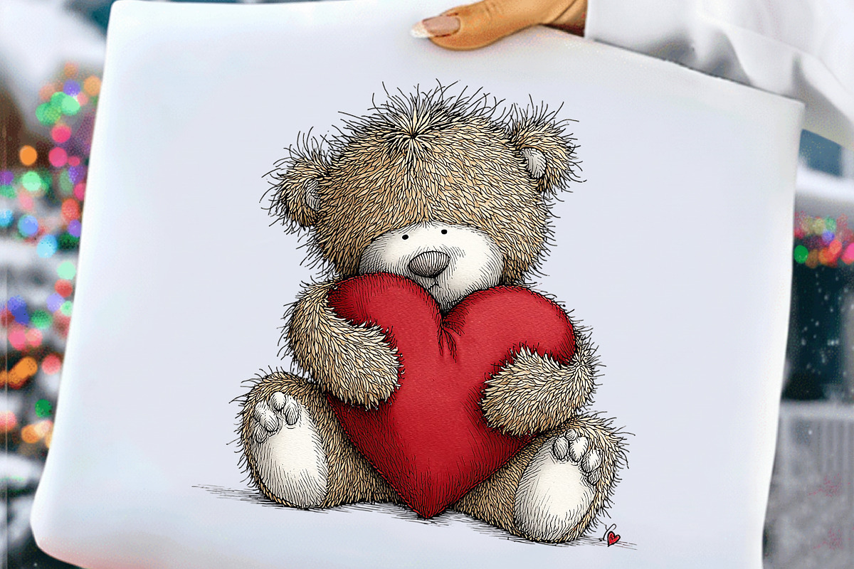 Valentines Teddy Bear Clipart, an Illustration by Craft Nest (Photo 3 of 11)