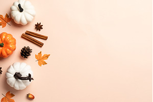 Autumn flat lay background with, a Food & Drink Photo by Nadia-nb