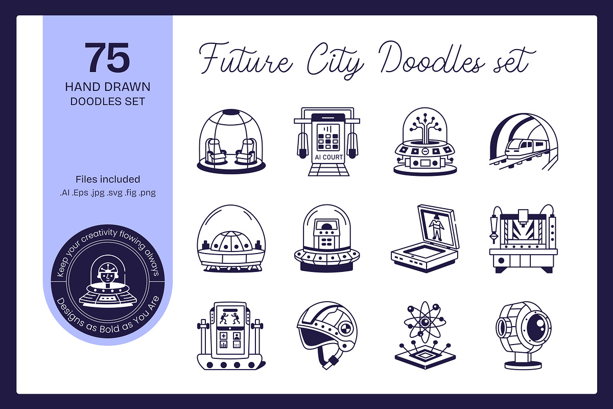 Future City Drawing Art, an Outline Icon by Vectors Market (Photo 1 of 9)