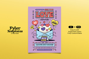 Send Your Love Valentine's Flyer, a Flyer Template by Tiptop Graphic
