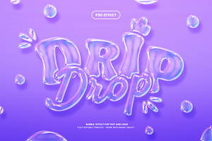 Vibrant Bubble Glass Text Effect
