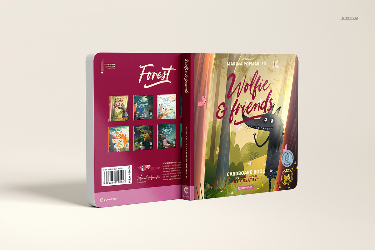 Cardboard Baby book Mockup Set, a Books & Magazine Mockup by creatsy5 (Photo 11 of 14)