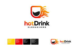 Set Of Hot Mug Logo Designs Concept