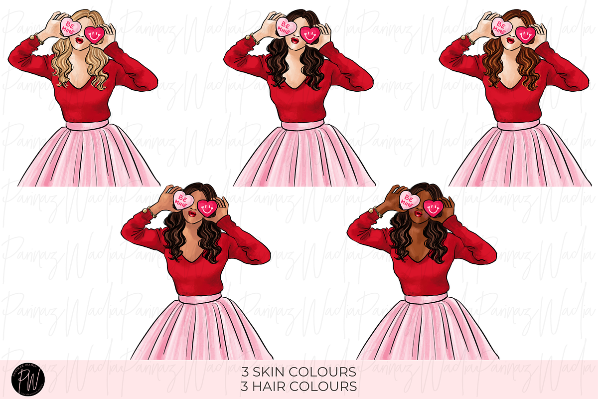 Valentine Clipart bundle png, a Person Illustration by Parinaz Wadia Design (Photo 4 of 10)