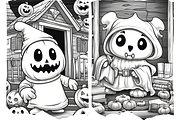 Cute Ghost Halloween Background, a Background Graphic by Coco Bloom (Thumbnail 3 of 6)