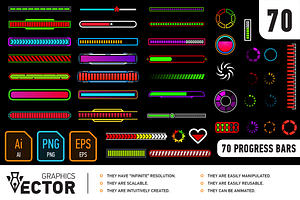 70 progress bars, an Object Graphic by Cruiz Studio