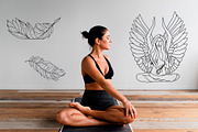 CELESTIAL ANGELS.LINE ART COLLECTION, an Animal Illustration by ArtOLB (Thumbnail 11 of 12)