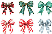 Watercolor Christmas Bow Clipart, an Illustration by CraftArtStudio (Thumbnail 2 of 5)