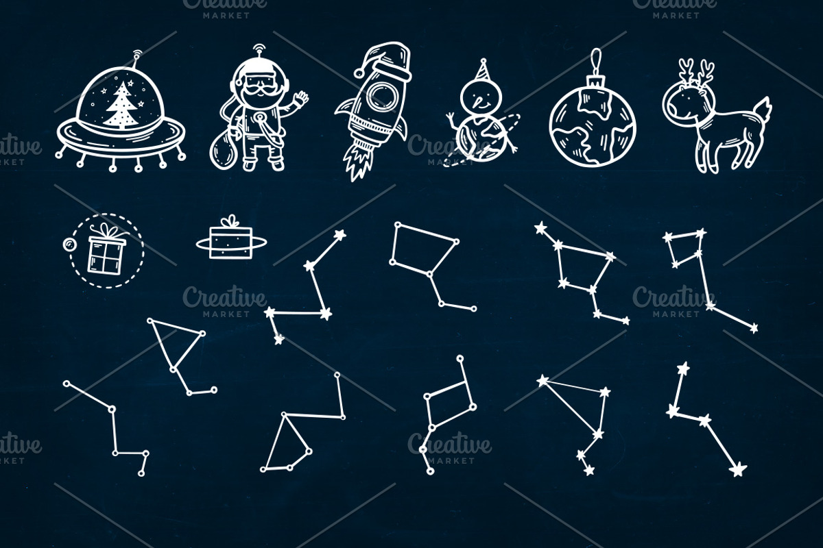Space Theme Doodle Collection, an Illustration by Chelovector (Photo 4 of 5)
