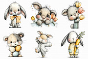 Whimsical Easter Bunny Clipart, an Illustration by Libby Wishes (Thumbnail 6 of 9)